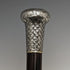 1901 British antique gentleman's walking stick, pure silver, engraved pattern, round handle, 89cm